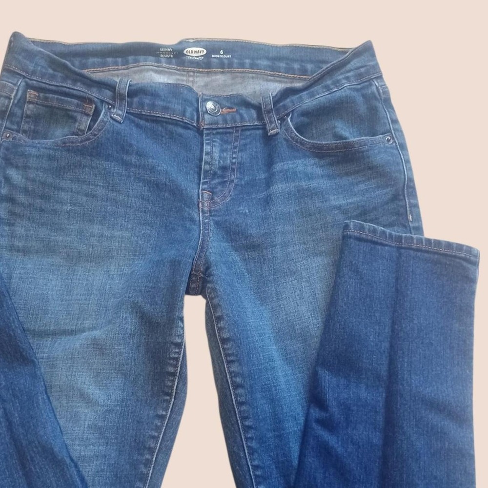 Old Navy Skinny Jeans Womens 6 Short Medium Wash Blue Denim Pants 26 Inseam